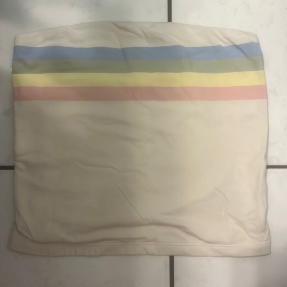 American Eagle tube top with rainbow stripes